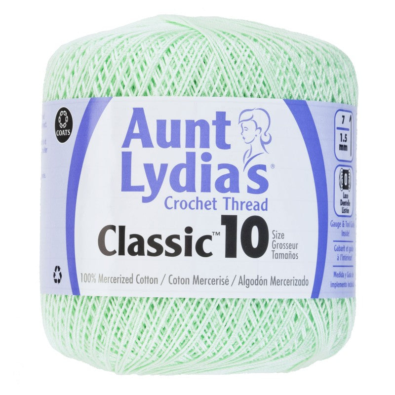 Aunt Lydia Crochet Thread Size 10 Mint Green