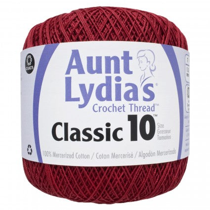 Aunt Lydia Crochet Thread Size 10 Victory Red