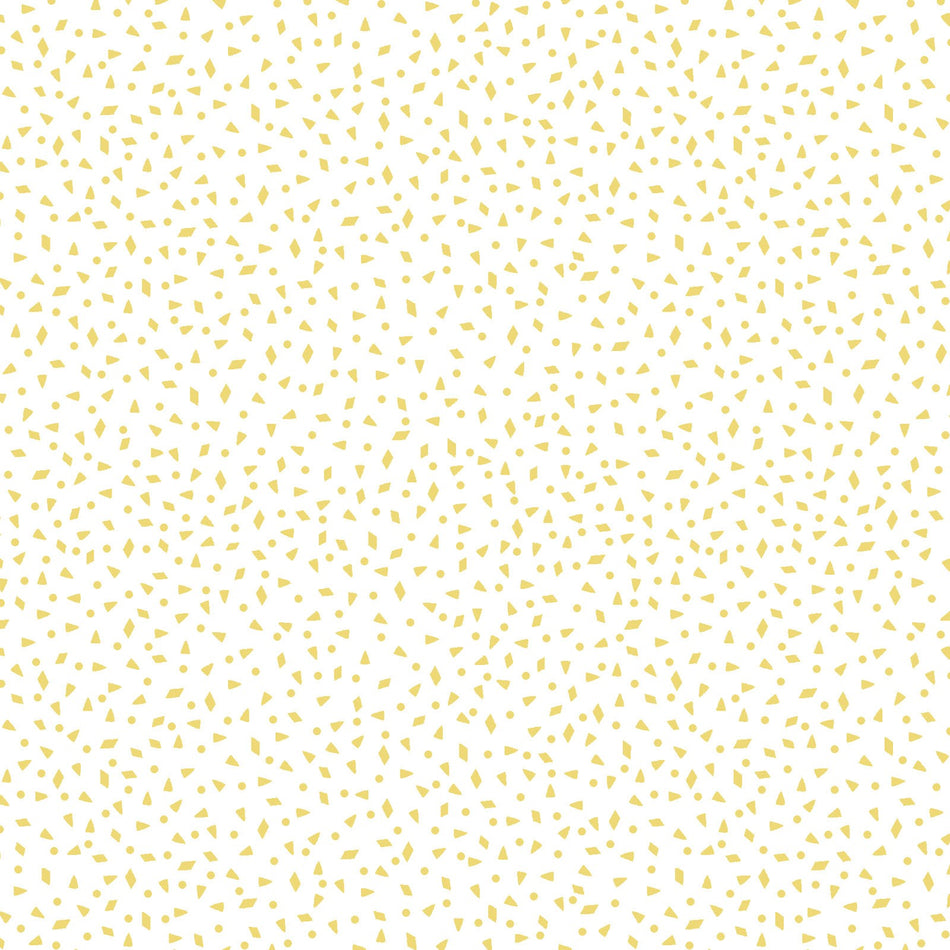Kimberbell Celebration Confetti  Metallic (White/Gold Metallic) 1/2 yard