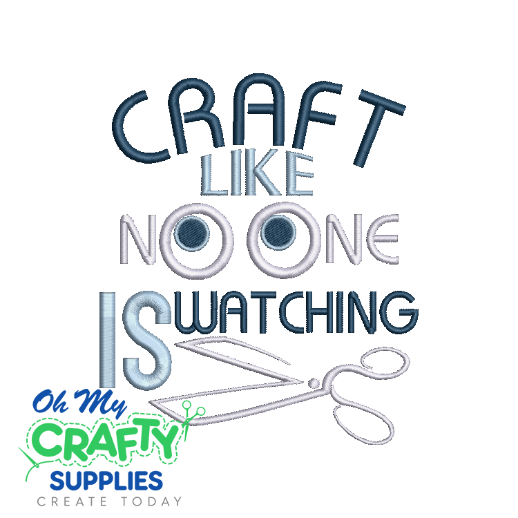 No One Watching Embroidery Design