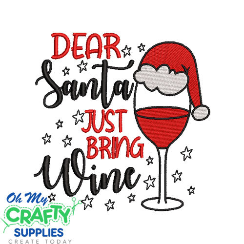 Santa Bring Wine 1017 Embroidery Design