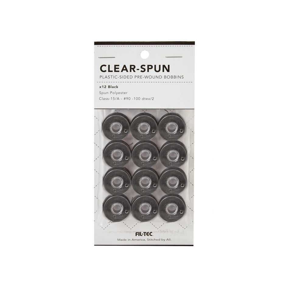 CLEAR SPUN - 12 PACK - STYLE 15/A #90 BLACK