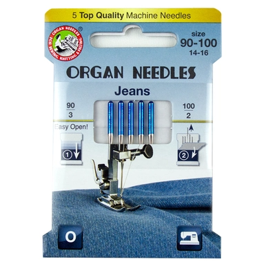ORGAN Jeans Asst (3ea 90, 2ea 100), 5 Needles per Eco pack