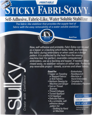 Sticky Fabri-Solvy 1yd Pk (20 X 36) – Oh My Crafty Supplies Inc.