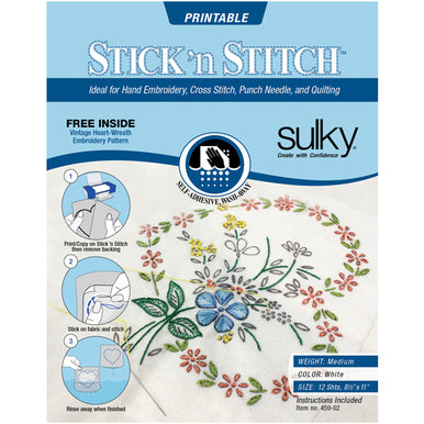 Stick 'n Stitch  8.5" x 11" Printable Sheets (12)