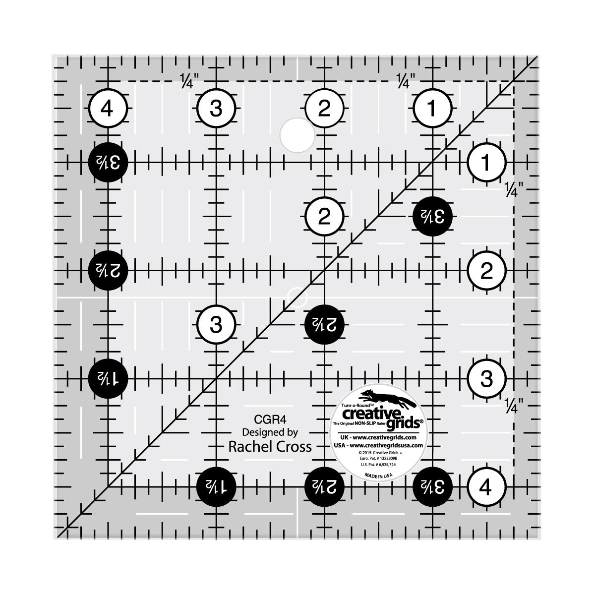 Creative Grids Quilt Ruler 3-1/2in Square