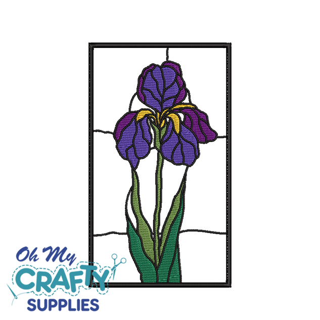 Iris Stained Glass 42922 Embroidery Design