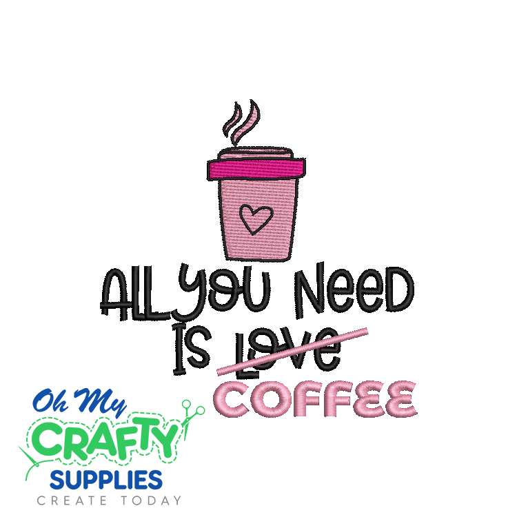 All You Need is Coffee 314 Embroidery Design