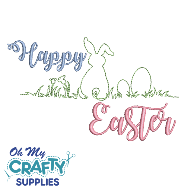 Happy Easter 21822 Embroidery Design