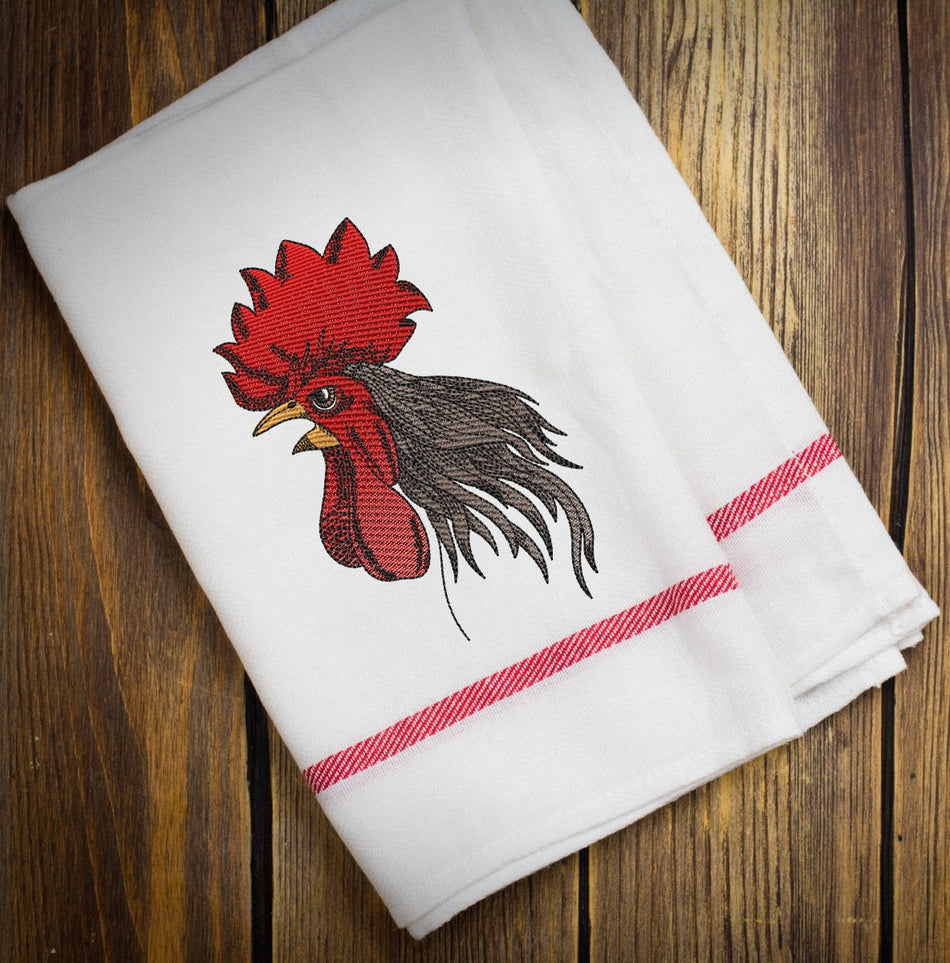 Blended Angry Rooster Embroidery Design