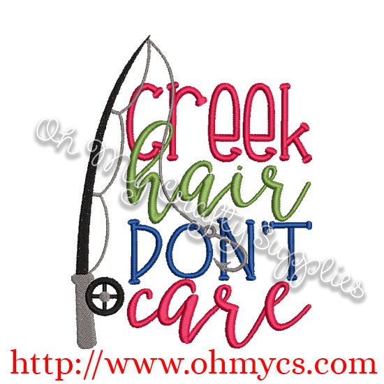 Creek Hair Don't Care Embroidery Design
