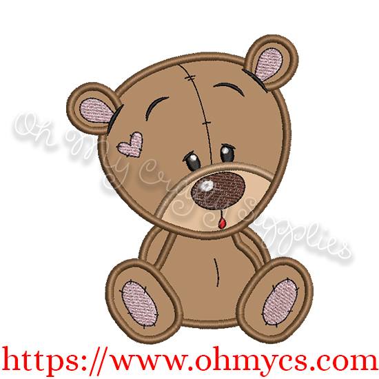 Cutie Bear Applique Design