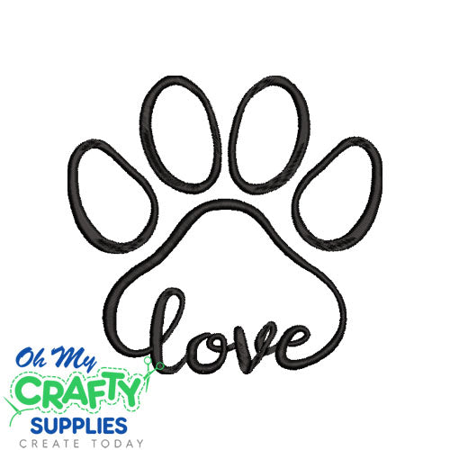 Love Paw Print 1120 Embroidery Design