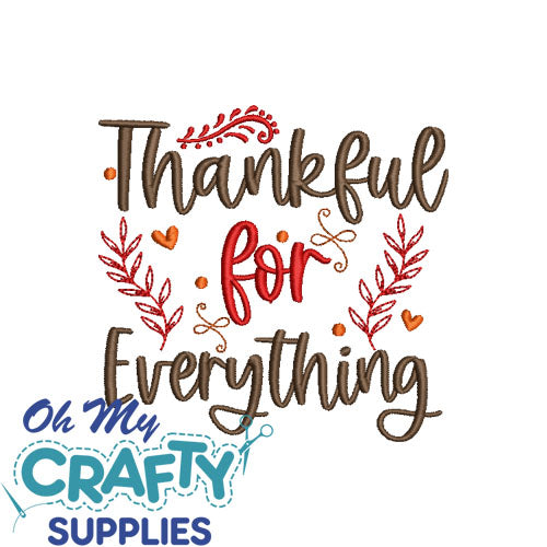 Thankful for Everything 717 Embroidery Design