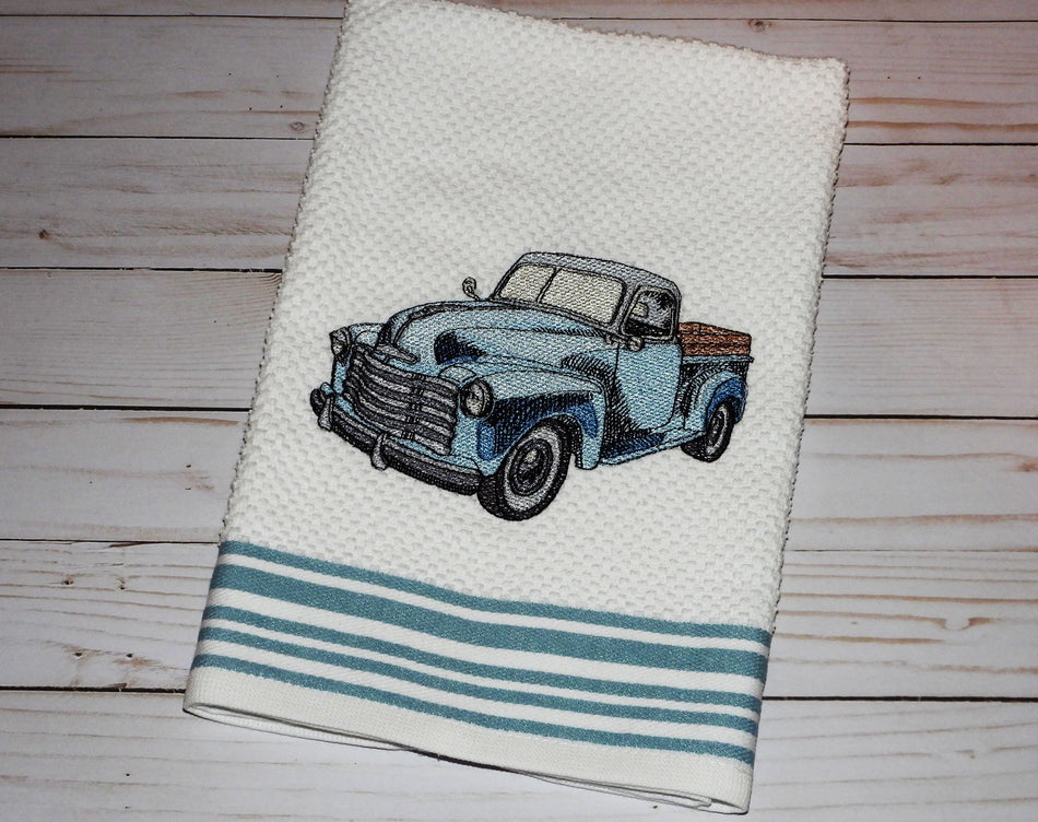 Another Vintage Solid Stitch Truck Embroidery Design