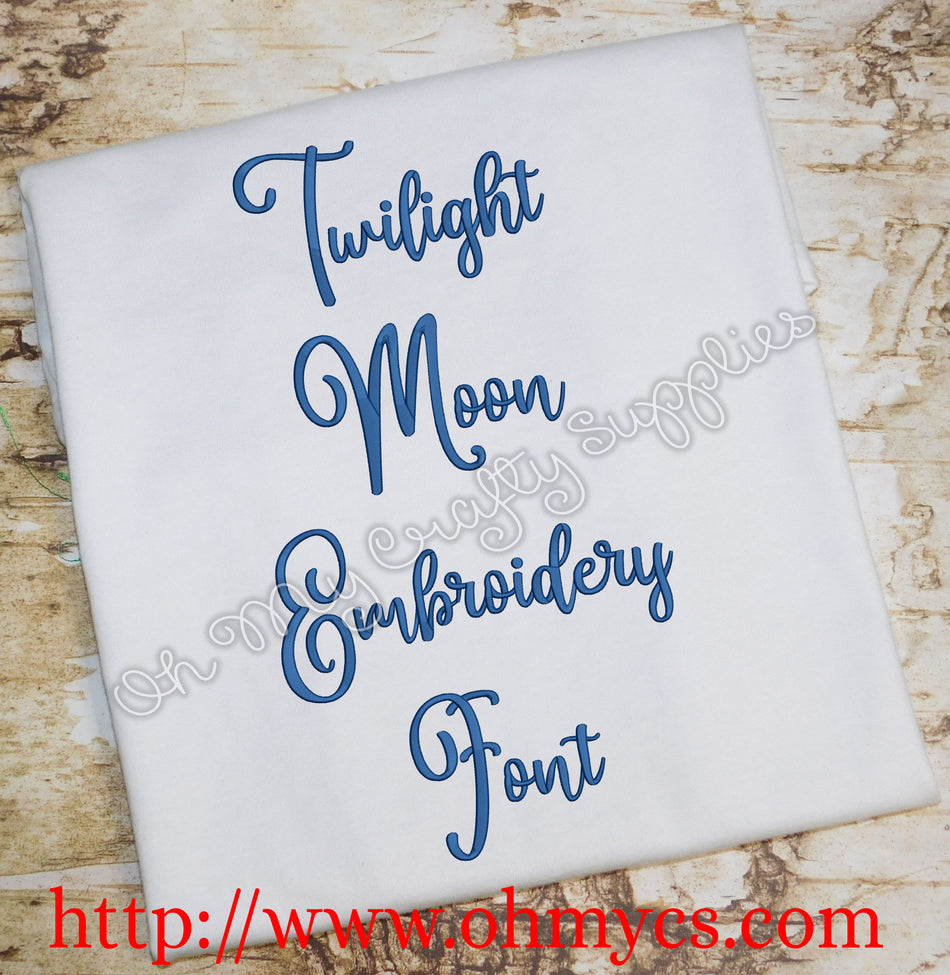Twilight Moon Embroidery Font
