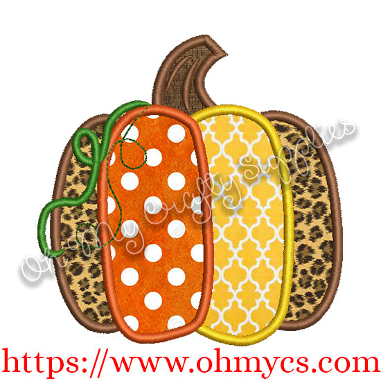 Wonky Pumpkin Applique Design