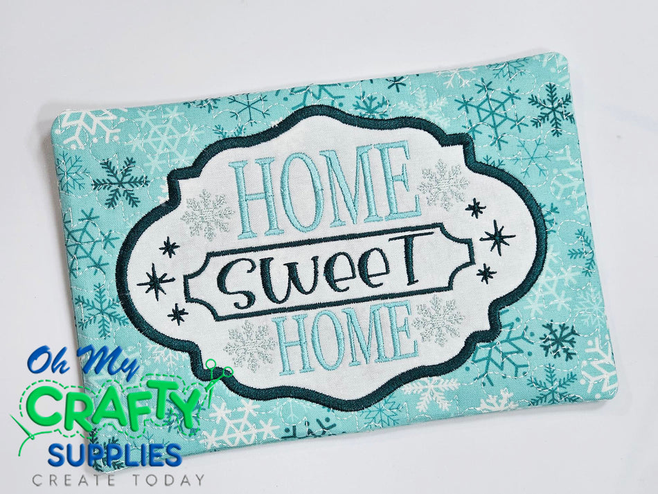 Home Sweet Home Mug Rug Embroidery Design