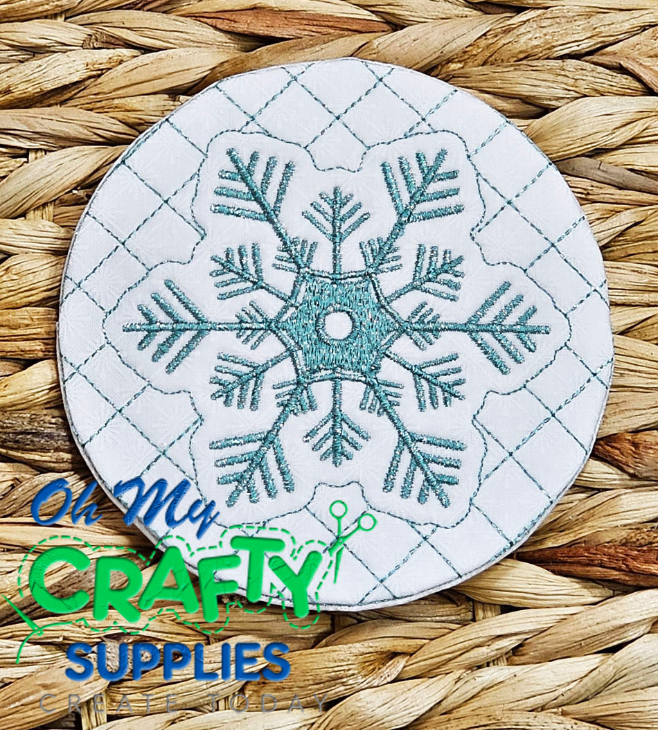 Snowflake Mug Rug Embroidery Design