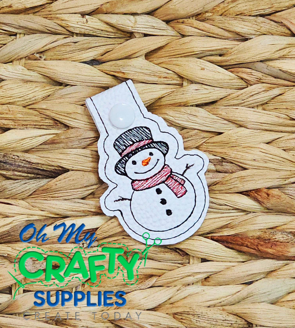 Snowman Key Fob Embroidery Design (KFC)