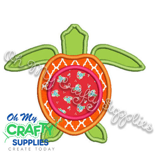 Monogram Turtle Applique Design