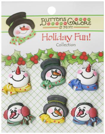 Snowman Medley Button Card 6pc
