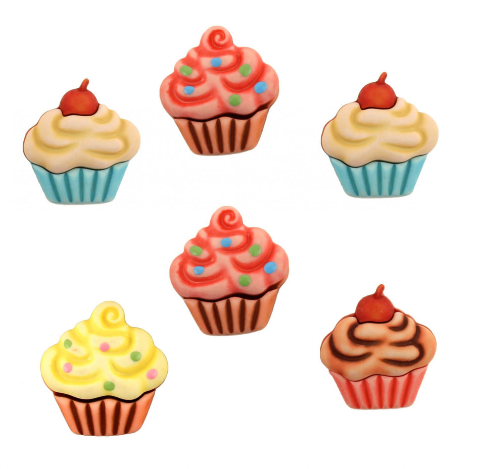 Sweet Delights Cupcakes Buttons 3/4in