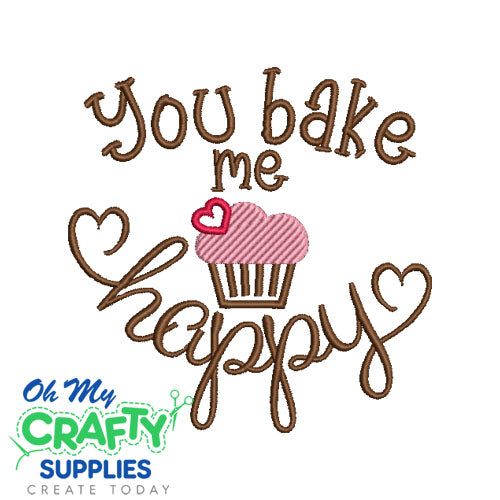 Bake me happy 726 Embroidery Design