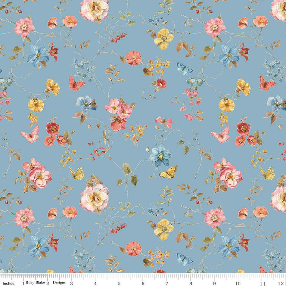Countryside Floral Blue 1/2 yard