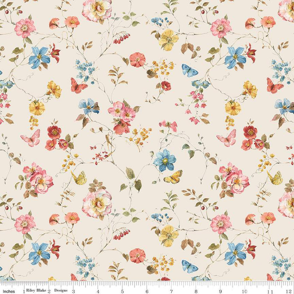 Countryside Floral Sand 1/2 yard