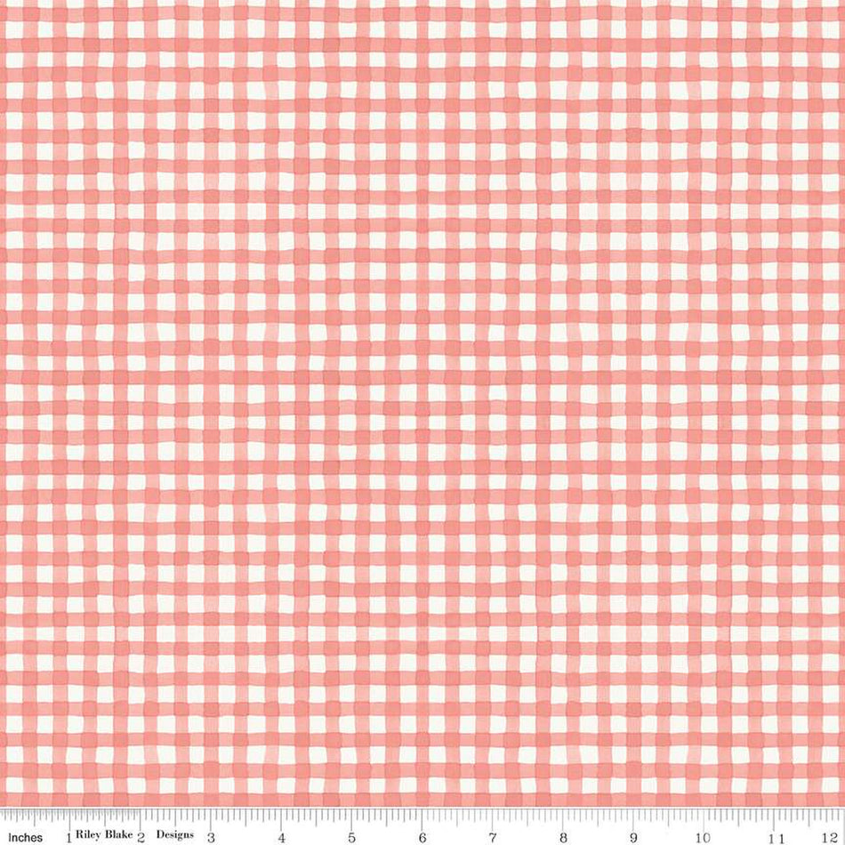 Countryside Gingham Coral 1/2 yard