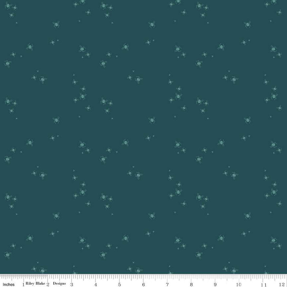 Little Witch Spider Dots Jade 1/2 yard