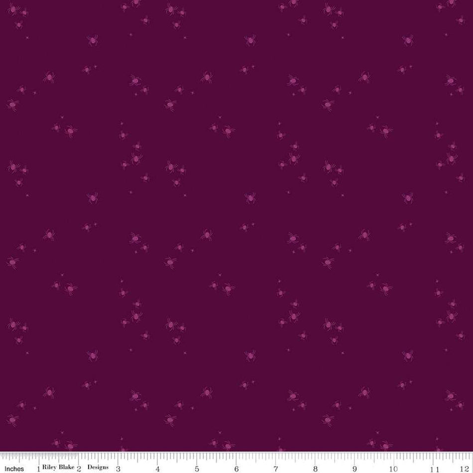 Little Witch Spider Dots Purple 1/2 yard