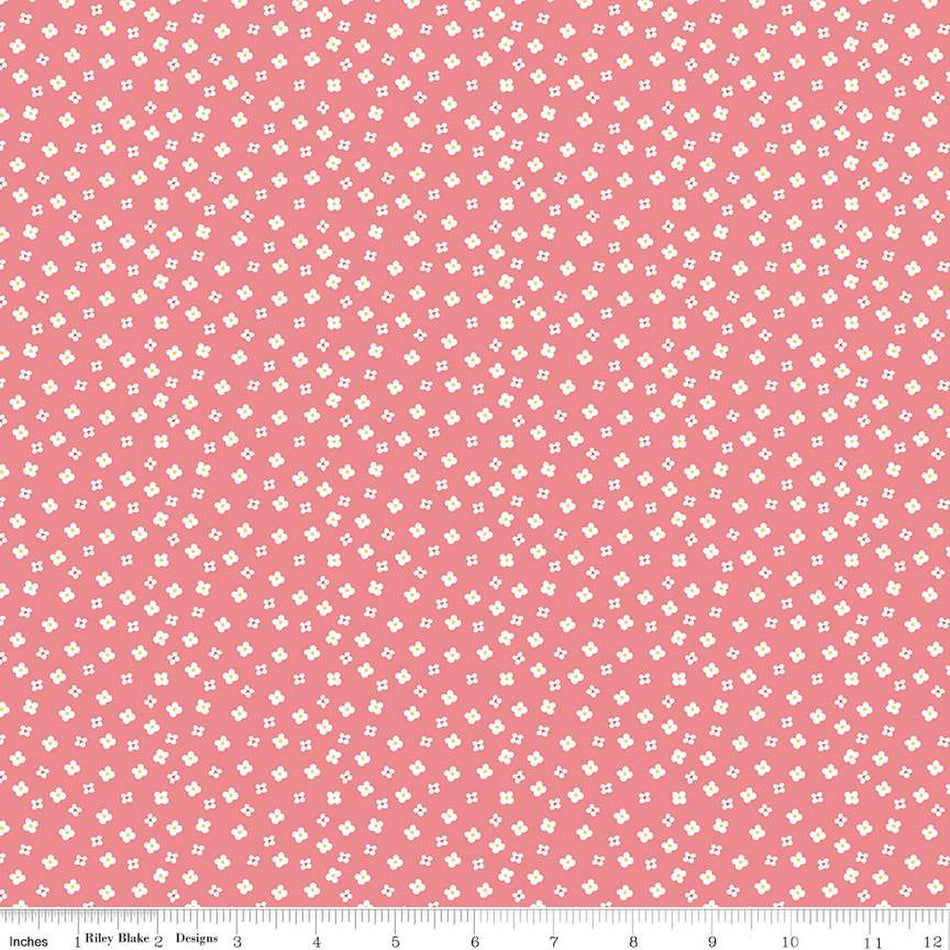 Gone Glamping Blossoms Coral 1/2 yard