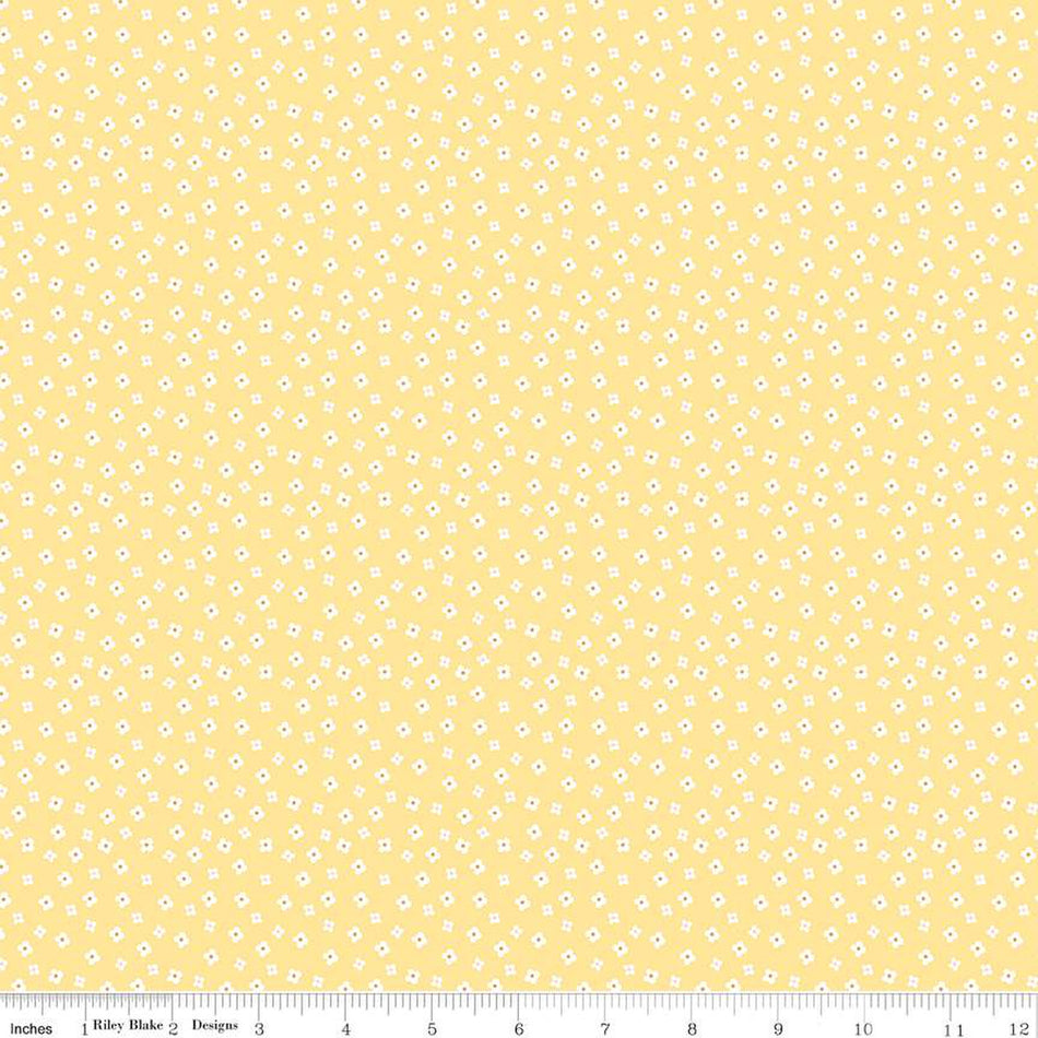 Gone Glamping Blossoms Yellow 1/2 yard
