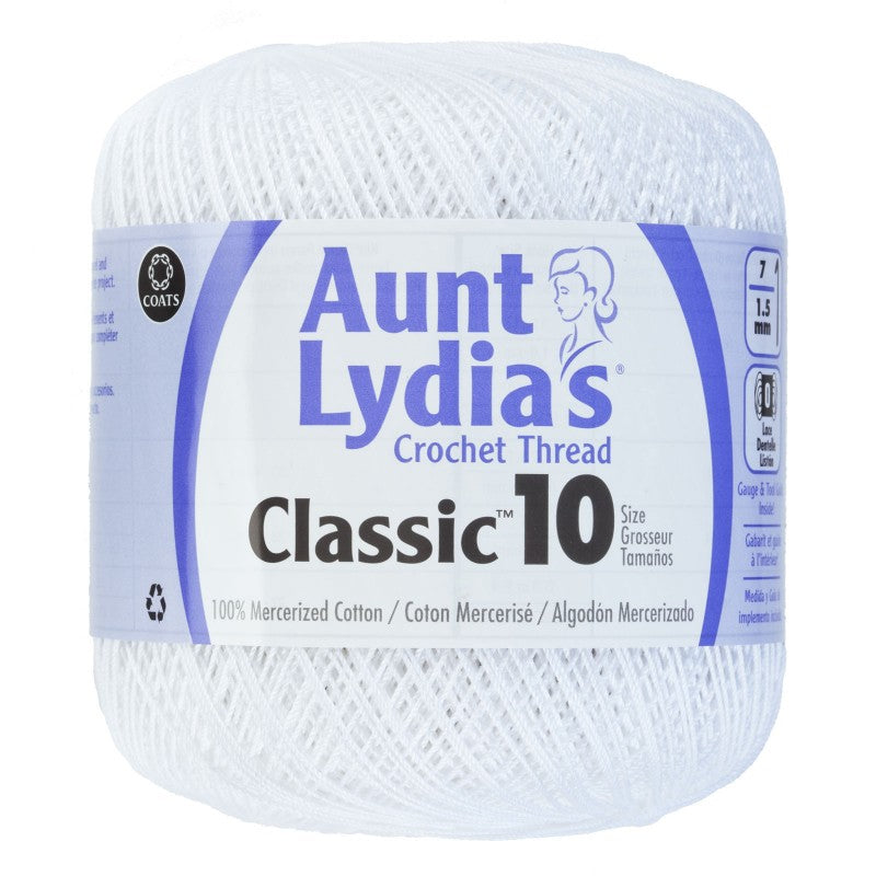 Aunt Lydia Crochet Thread Size 10 White