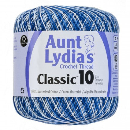Aunt Lydia Crochet Thread Size 10 Shaded Blues