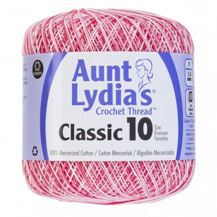 Aunt Lydia Crochet Thread Size 10 Shaded Pinks