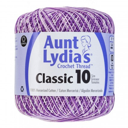Aunt Lydia Crochet Thread Size 10 Shaded Purples