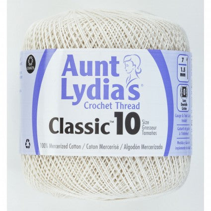 Aunt Lydia Crochet Thread Size 10 Antique White