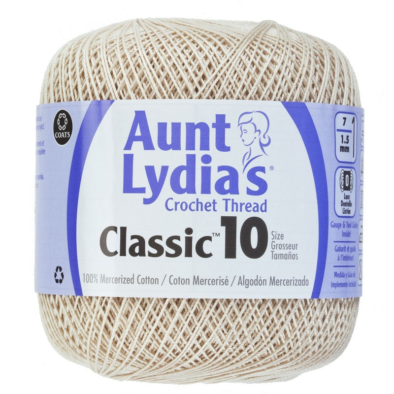 Aunt Lydia Crochet Thread Size 10 Natural