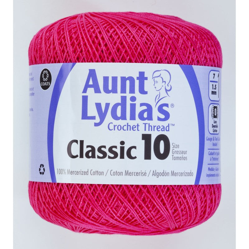 Aunt Lydia Crochet Thread Size 10 Hot Pink