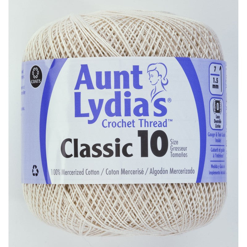 Aunt Lydia Crochet Thread Size 10 Ecru