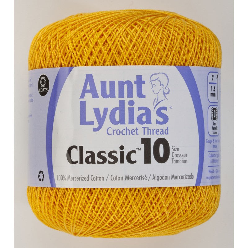 Aunt Lydia Crochet Thread Size 10 Goldenrod