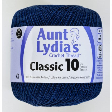 Aunt Lydia Crochet Thread Size 10 Navy