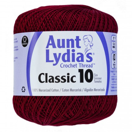 Aunt Lydia Crochet Thread Size 10 Burgundy