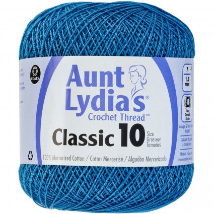 Aunt Lydia Crochet Thread Size 10 Blue Hawaii