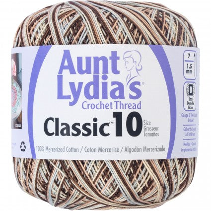 Aunt Lydia Crochet Thread Size 10 Shaded Browns