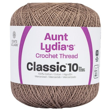 Aunt Lydia Crochet Thread Size 10 Taupe
