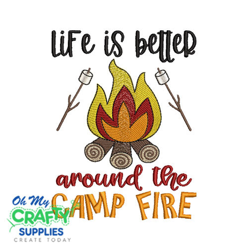 Camp Fire Life 524 Embroidery Design